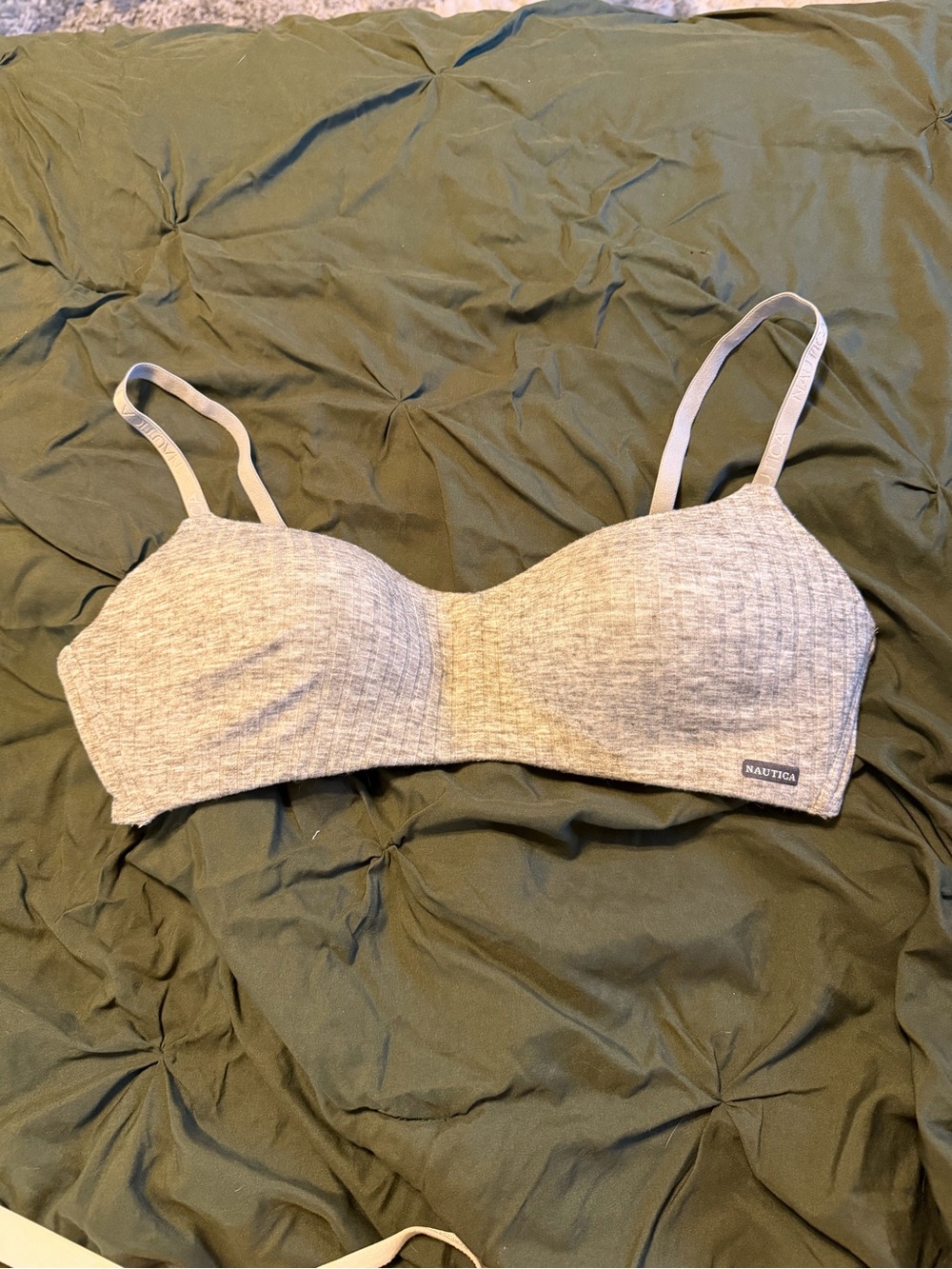 Nautica Light Gray Ribbed Wireless Bra